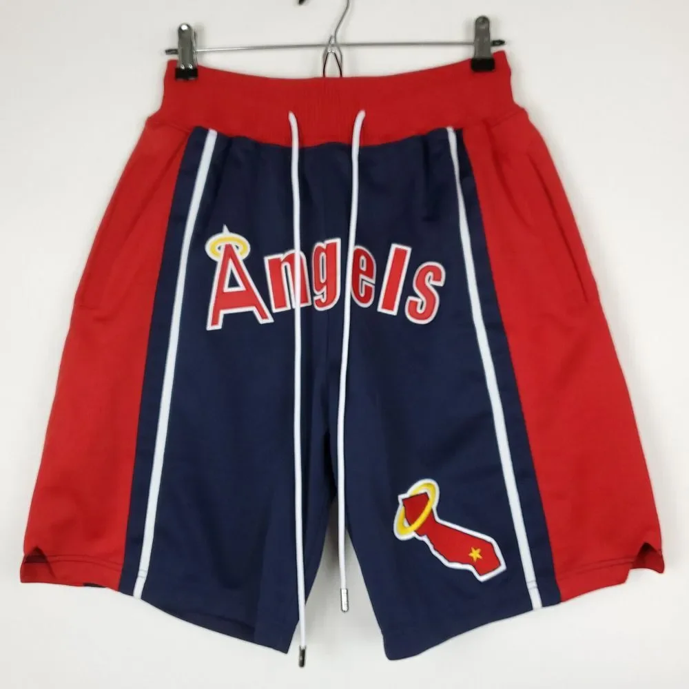 Just Don‎ Anaheim Angels Mitchell & Ness MLB S Small Jersey Shorts Navy Red New